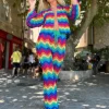 MULTICOLOR WAVE LUREX PANTS